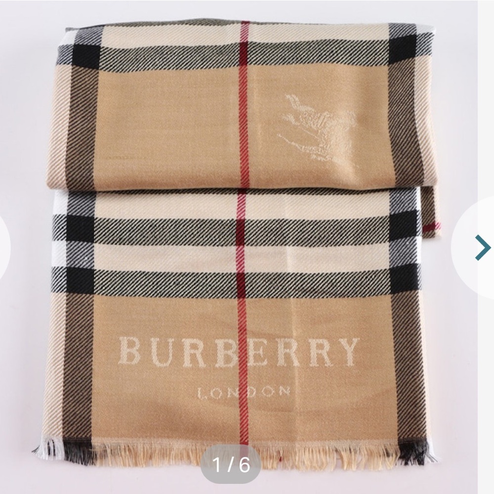 Burberry "Raspberry Sorbet Check" Scarf with Tags